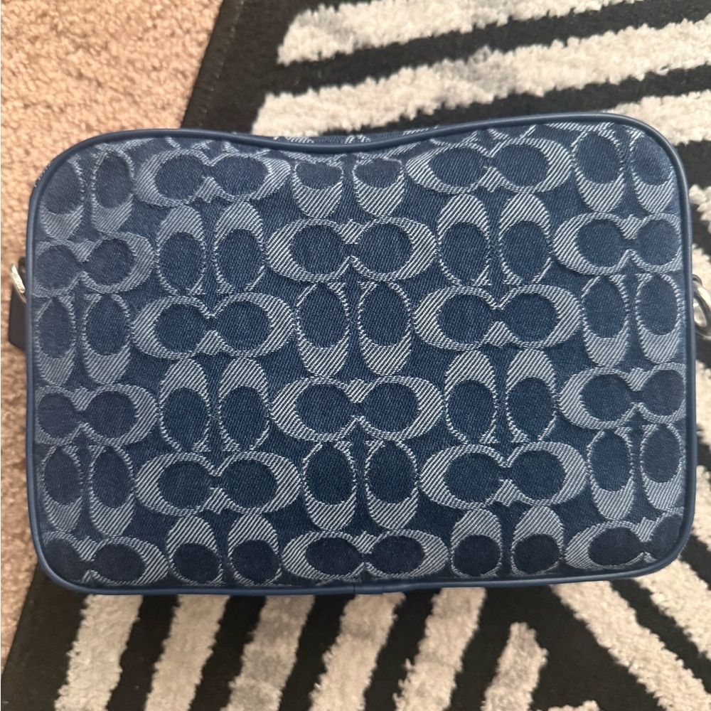 Coach Charter Flap Signature Jacquard Crossbody Bag in Denim - Picture 3 of 4